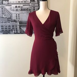Naked Zebra Maroon cocktail party dress